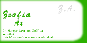 zsofia ax business card